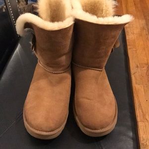Tan Ugg with bailey button